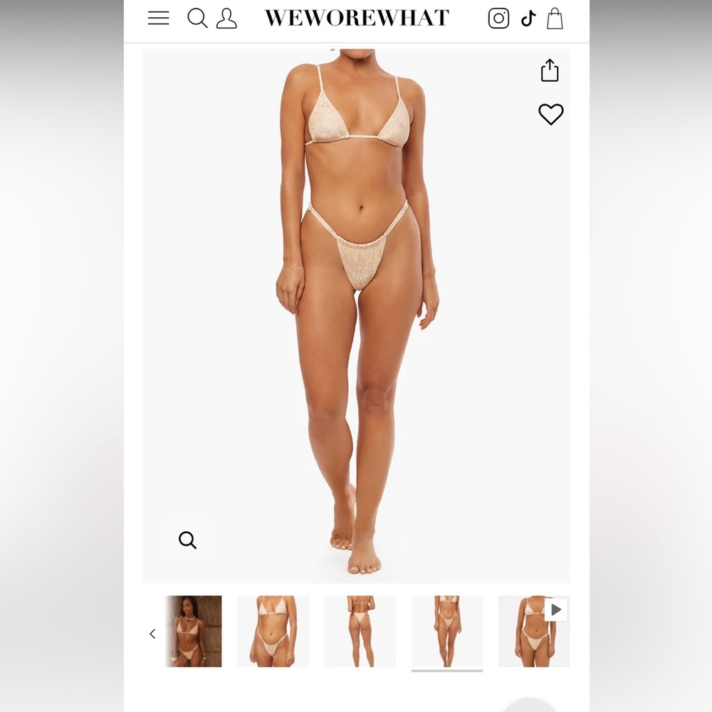 WeWoreWhat Cooper Snake Skin Bikini Set XS